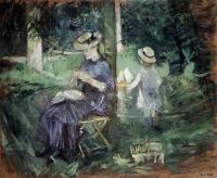 Morisot, Berthe - Girl Sewing in a Garden